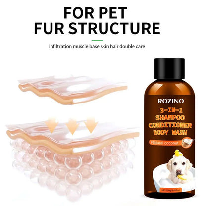 3-in-1 Dog Shampoo & Conditioner – Organic Coconut Odor Eliminator