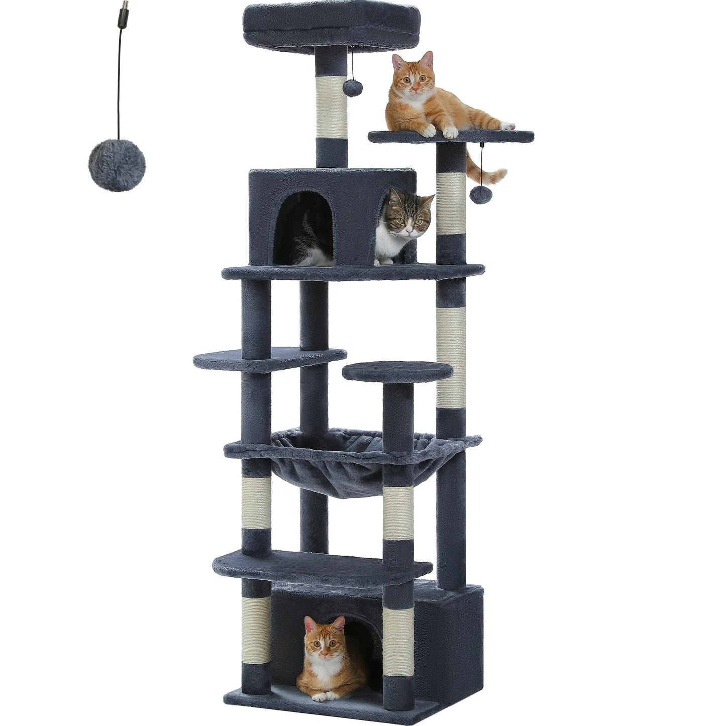 Large Cat Tree & Tower – Multi-Level with Hammock, Condos & Scratching Posts