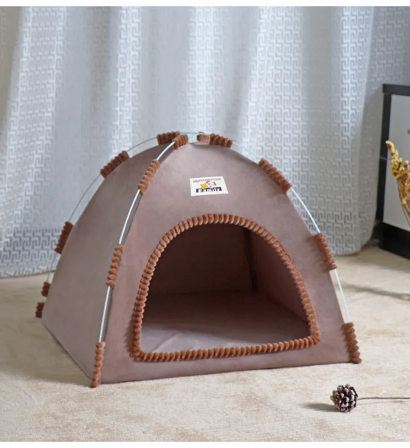 Foldable Cat & Dog Tent House – Breathable Outdoor Portable Pet Bed