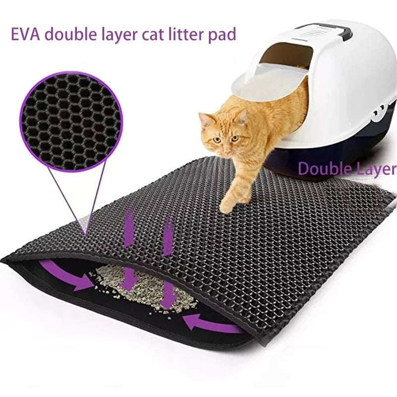 Double-Layer Cat Litter Mat – Waterproof
