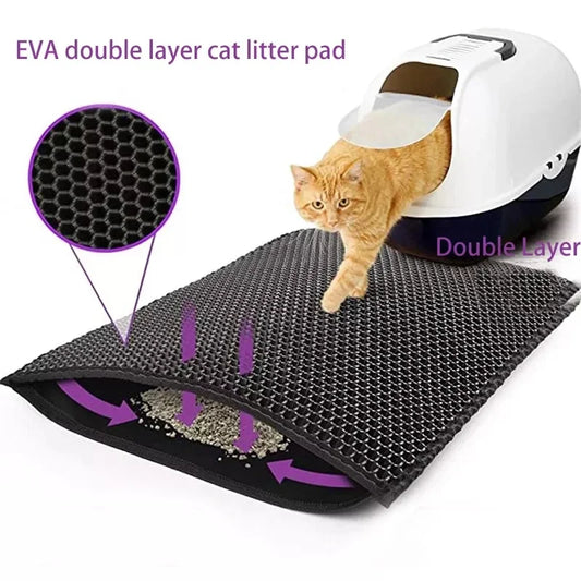 Double-Layer Cat Litter Mat – Waterproof
