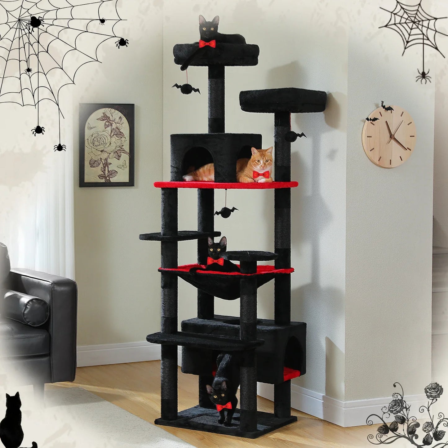 Large Cat Tree & Tower – Multi-Level with Hammock, Condos & Scratching Posts