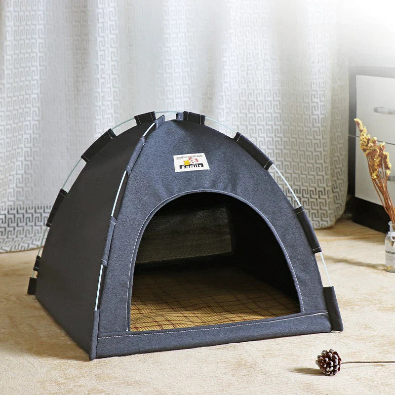 Foldable Cat & Dog Tent House – Breathable Outdoor Portable Pet Bed