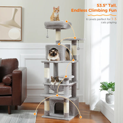 Large Cat Tree & Tower – Multi-Level with Hammock, Condos & Scratching Posts