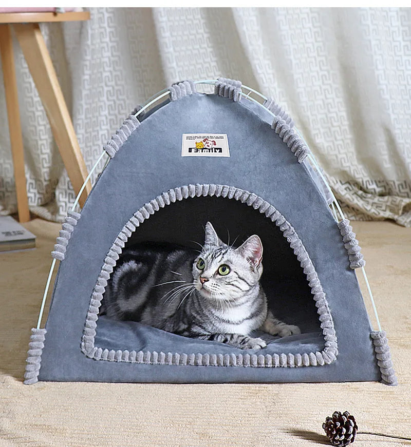 Foldable Cat & Dog Tent House – Breathable Outdoor Portable Pet Bed