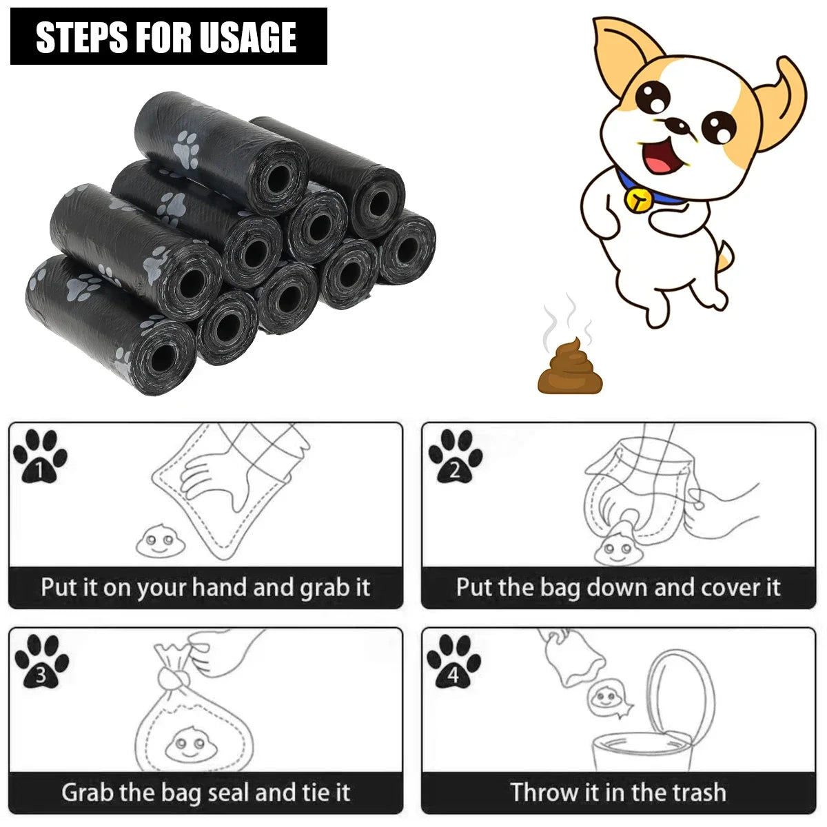 Dog Poop Bags 10/30/50 Roll – Bone Design