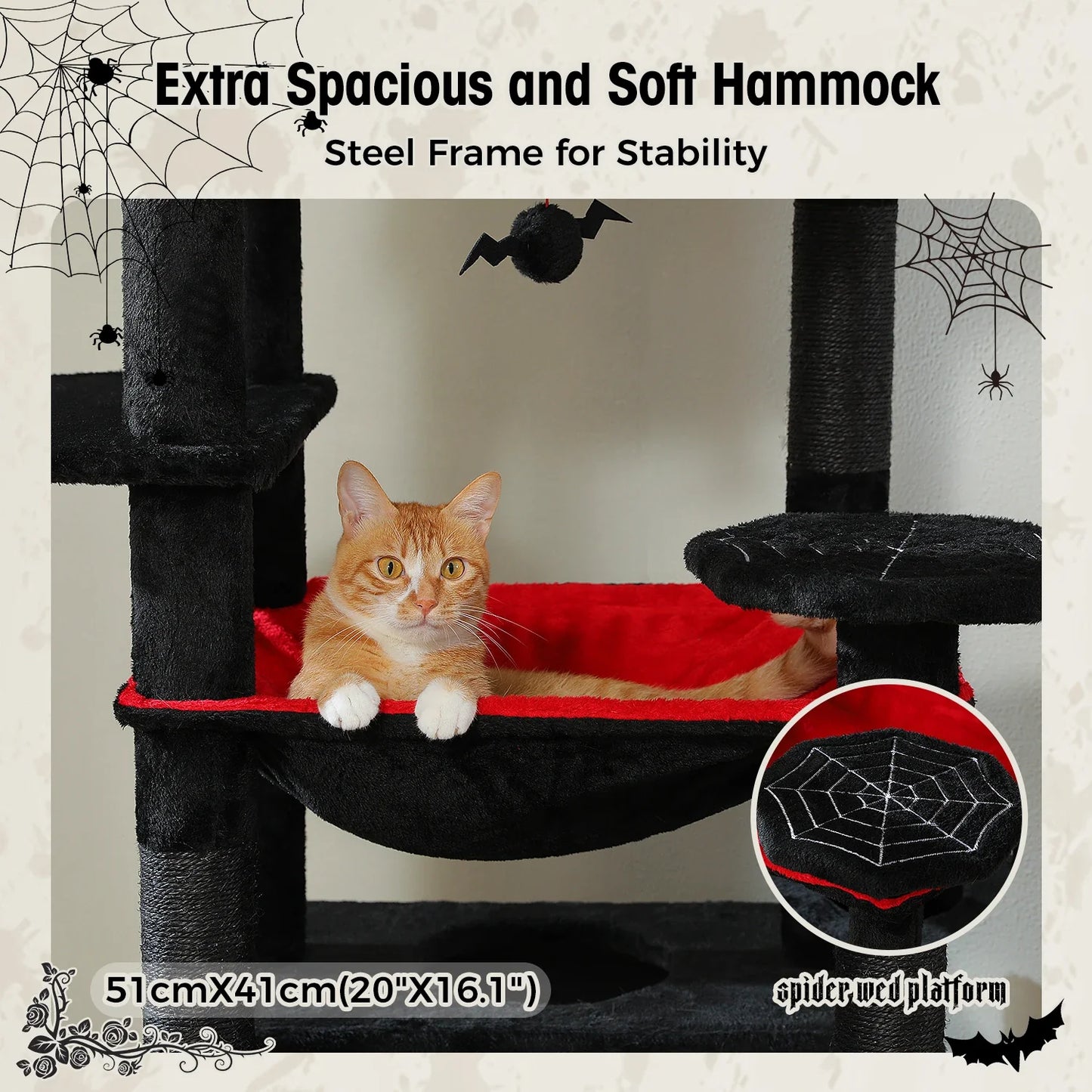 Large Cat Tree & Tower – Multi-Level with Hammock, Condos & Scratching Posts