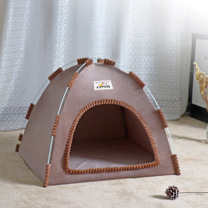 Foldable Cat & Dog Tent House – Breathable Outdoor Portable Pet Bed