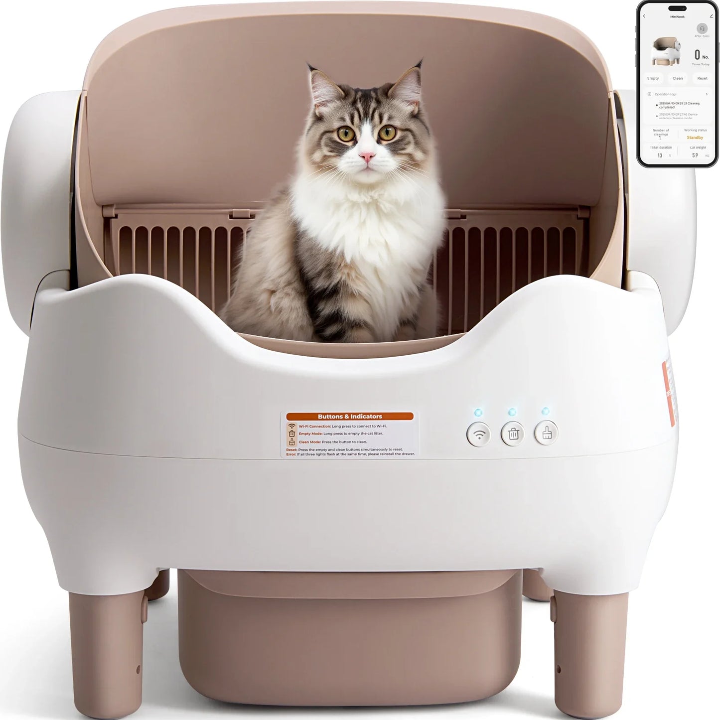 Self-Cleaning Automatic Cat Litter Box – APP Control & Odor-Free Bin