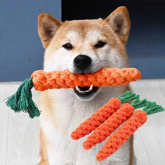 Carrot Dog Bite Rope – Chew & Teeth Cleaning Toy